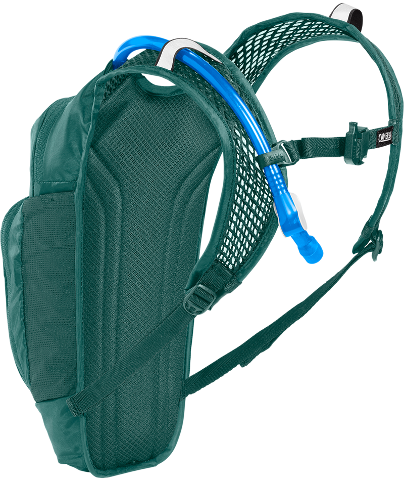 CamelBak Mini M.U.L.E. 50oz Kids Hydration Pack - Green with mountains from front