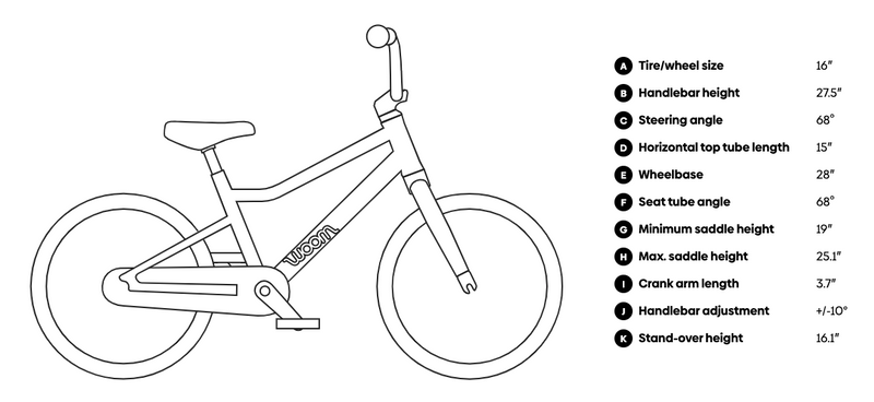 Woom GO 3 AUTOMAGIC Kids Bike (16" 2-Speed)